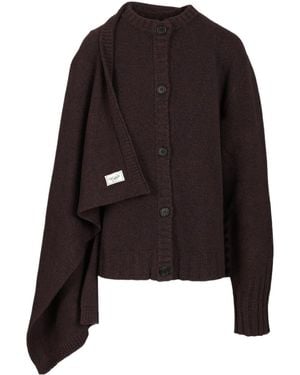 The Attico Long-Sleeved Cardigan - Black