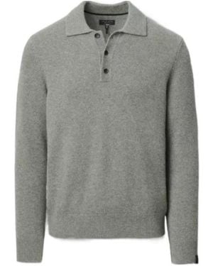 Rag & Bone Declan Cashmere Polo Sweater - Gray