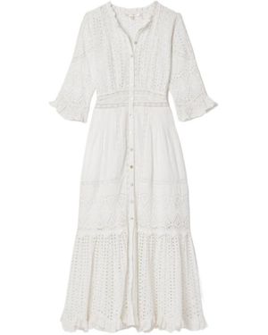 LoveShackFancy Mid-Length Shirt Dress - White