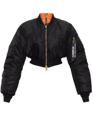 Vetements Cropped Zip-Up Bomber Jacket - Black