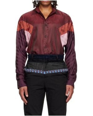 Edward Cuming Jacquard Plaid Shirt - Red