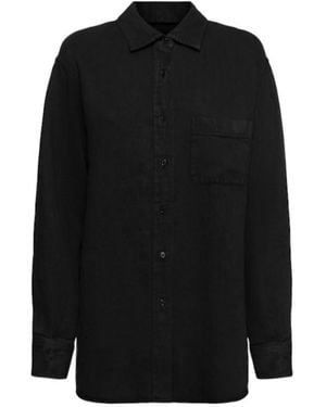 The Row Nesson Linen Long Shirt - Black