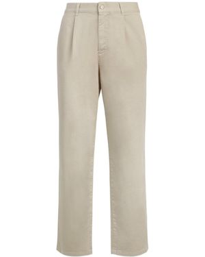 Missoni Logo-Embroidered Mid-Rise Chinos - Natural