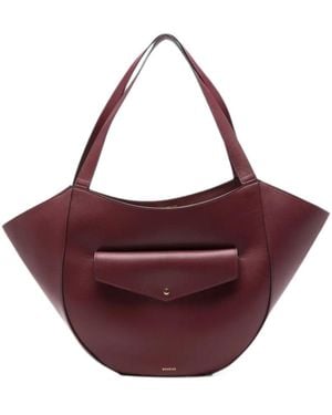 Wandler Asymmetric Leather Tote Bag - Purple