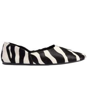 KHAITE Jane Zebra Printed Flat Shoes - Black
