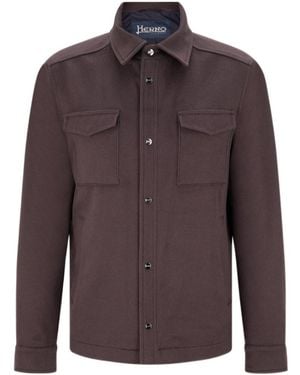 Herno Pocket-Detail Overshirt - Brown