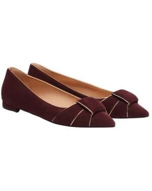 Gianvito Rossi Suede Ballet Flats - Brown