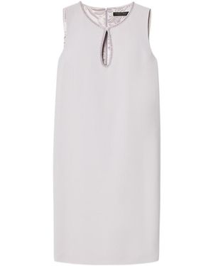 Marina Rinaldi Embroidered Cady Dress - White