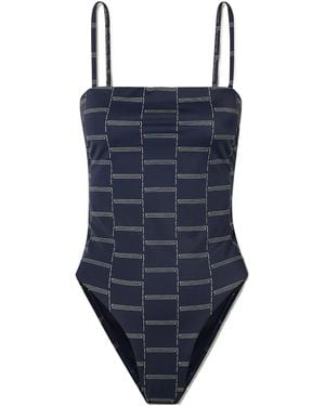 Matteau Square Printed Swimsuit - Blue