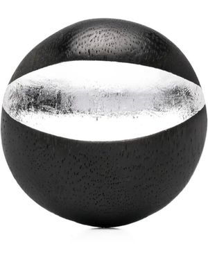 Monies Sirone Foil-Detail Circular Earrings - Black