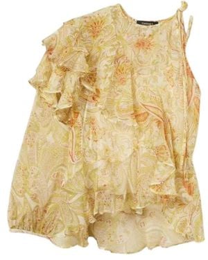 Twinset Floral-Print Silk Blouse - Metallic