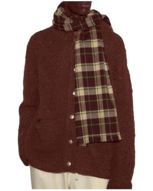 Bode Woodcrest Plaid Wool Scarf - Brown