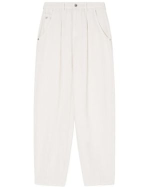 Emporio Armani J8H Relaxed-Fit Garment-Dyed Lyocell Pants - White