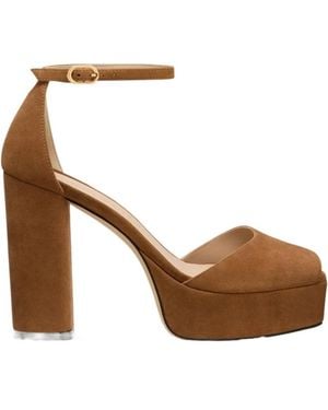 Stuart Weitzman Sabrina Ankle-Strap Platform - Brown