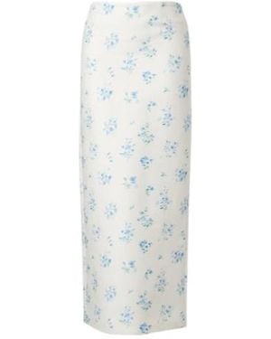 ShuShu/Tong Floral Cotton And Silk Slip Skirt - White