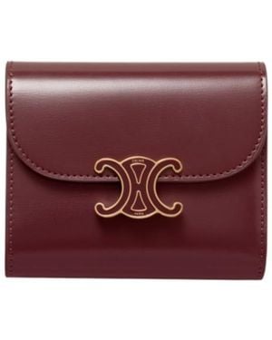 Celine Small Triomphe Flap Wallet - Red