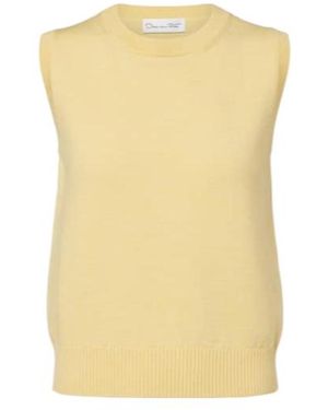Oscar de la Renta Virgin Wool Jumper Vest - Yellow
