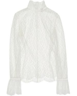 Chloé Sheer Floral Lace Blouse - White