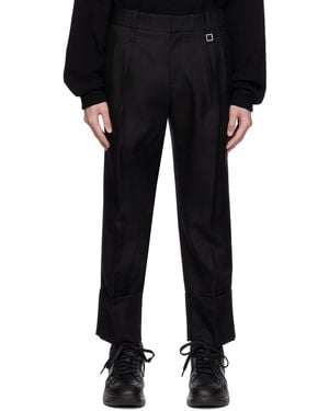 WOOYOUNGMI Turn-Up Pants - Black