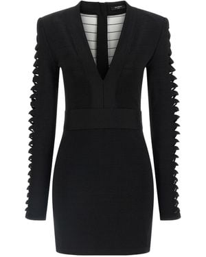Balmain Cut-Out Mini Dress - Black