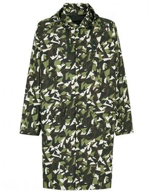 Fendi Medium And Long Style Camouflage With Hat Casual Jacket - Green