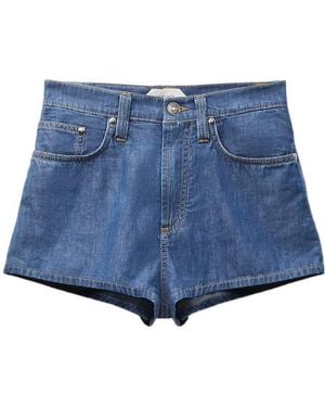 Versace High-Rise Denim Shorts - Blue