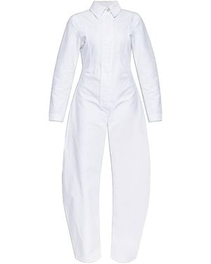 Alaïa Alaïa Round Denim Jumpsuit - White