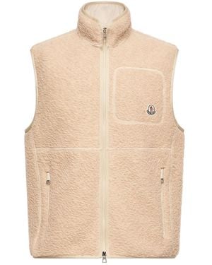 Moncler Logo Patch Knit Gilet - Natural