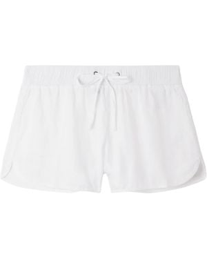 James Perse Solid Color Linen Shorts - White