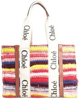 Chloé Large Multicolored Knitted Tote Bag