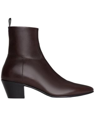 Celine Jacno Zipped Boot - Brown