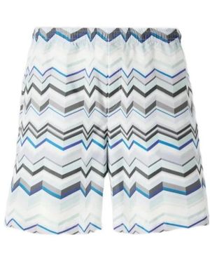Missoni Chevron-Pattern Drawstring Shorts - Blue