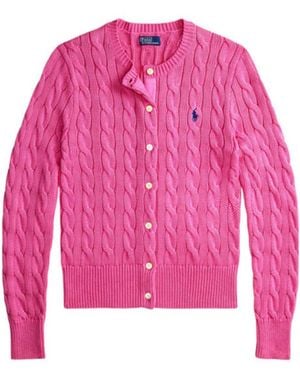 Polo Ralph Lauren Cable-Knit Cotton Cardigan - Pink