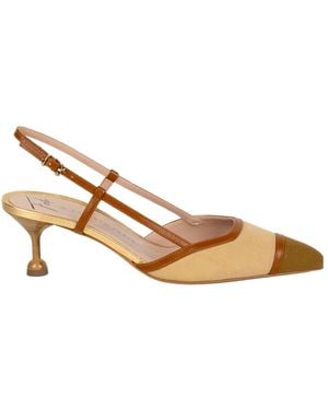 Roberto Festa Slingback Panelled Court Shoes - Natural