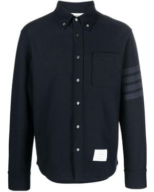 Thom Browne Cotton Long-Sleeved Shirt - Blue