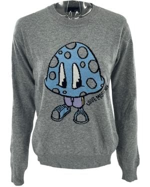 Moschino Round-Collar And Long-Sleeved Jumper - Grey