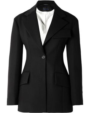 Proenza Schouler Panelled Wool-Blend Blazer - Black