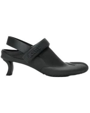 Loewe Round-Toe Open-Heel Sandals - Black