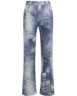 Roberto Cavalli Logo Patch Flared Jeans - Blue