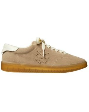 Tory Burch Lace-Up Suede Low-Top Trainers - Brown