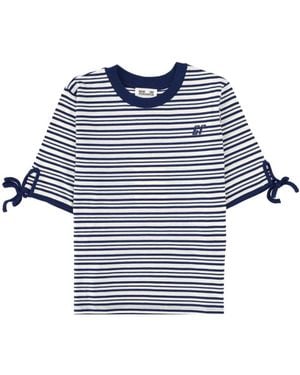 Baum und Pferdgarten Tie-Sleeve Striped T-Shirt - Blue