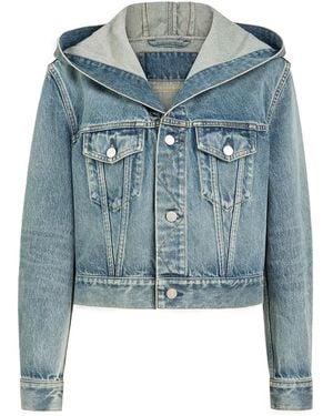 Alaïa Hooded Denim Jacket - Blue
