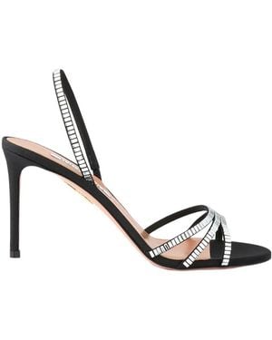 Aquazzura Crystal-Embellished Slingback Sandals - Metallic