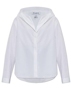 Alaïa Alaïa Straight Cut Hooded Shirt - White