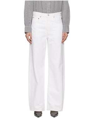 Agolde Denim Trousers With Belt Loops - White