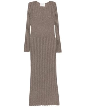 Lisa Yang Long-Sleeved Knit Dress - Gray