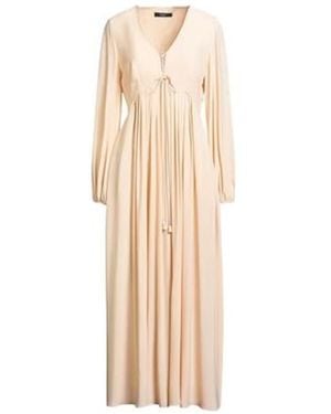 Weekend by Maxmara V-Neck Long Sleeve Flared Skirt - Natural