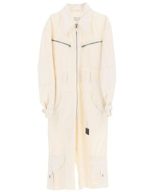Maison Margiela Pocket-Detail Knee-Length Playsuit - Natural