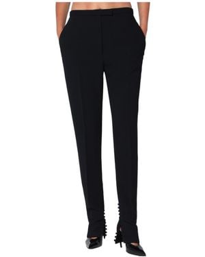 Dries Van Noten Pants With Slits And Buttons - Black