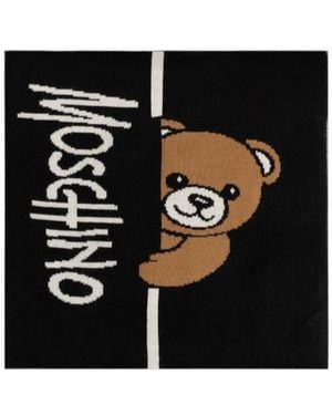 Moschino Teddy Bear Intarsia Scarf - Black